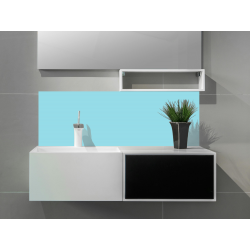 Crédence salle de bain bleu pastel sur mesure