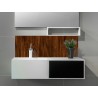 Crédence salle de bain sur mesure effet bois noyer
