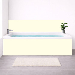 Tablier baignoire sur mesure uni blanc crème – PVC & alu