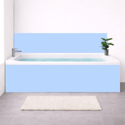 Tablier baignoire sur mesure uni bleu ciel – PVC & alu