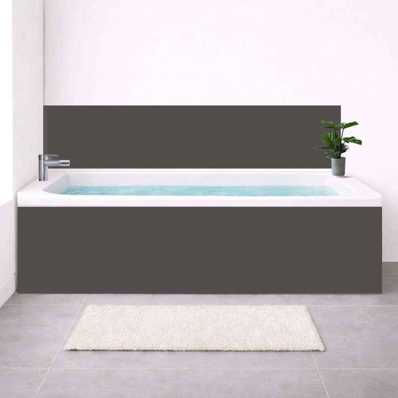 Tablier baignoire sur mesure uni gris foncé – PVC & alu