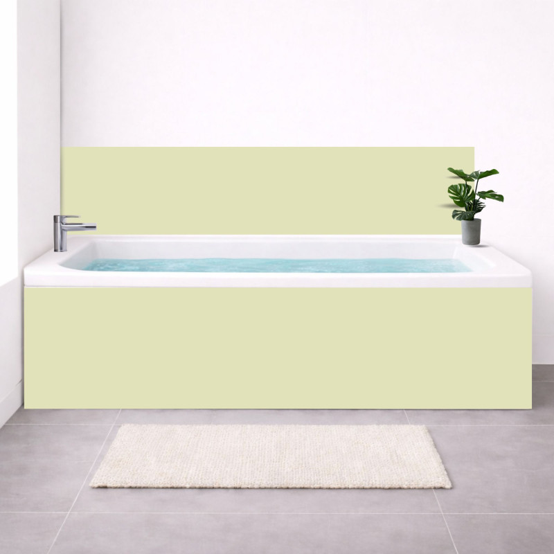 Tablier baignoire sur mesure uni beige – PVC & alu