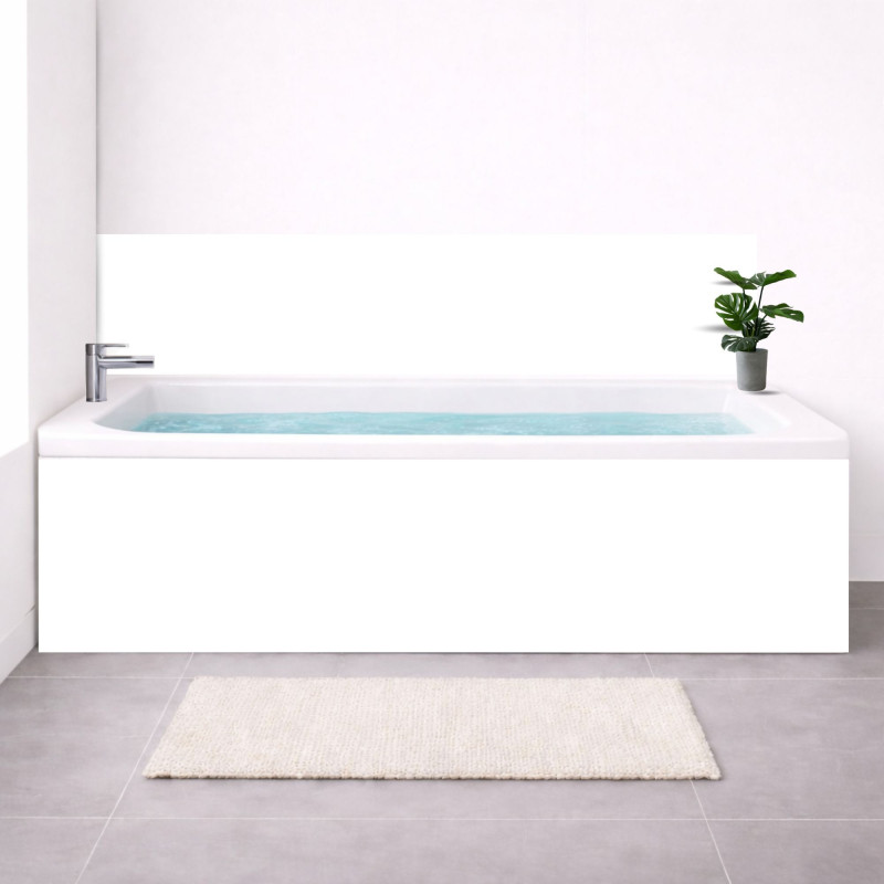 Tablier baignoire sur mesure uni blanc – PVC & alu
