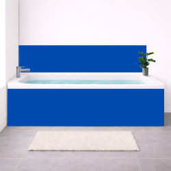 Tablier baignoire sur mesure uni bleu pétillant – PVC & alu