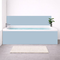 Tablier baignoire sur mesure gris bleu pétillant – PVC & alu
