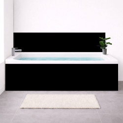 Tablier baignoire sur mesure uni noir – PVC & alu