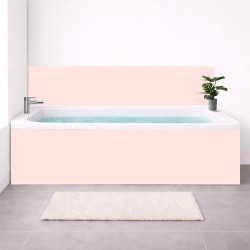 Tablier baignoire sur mesure uni rose – PVC & alu