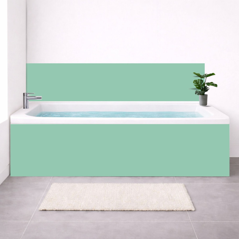 Tablier baignoire sur mesure uni vert – PVC & alu