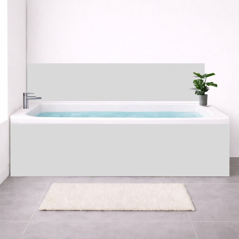 Tablier baignoire sur mesure gris clair – PVC & alu