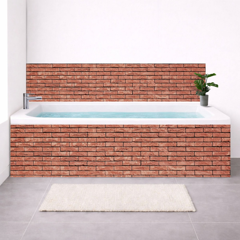 Tablier baignoire sur mesure effet Brique Terracotta