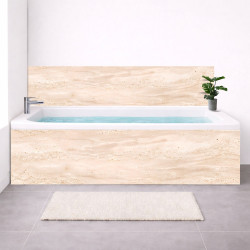 Tablier baignoire sur mesure Pierre Travertin Clair