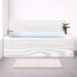 Tablier baignoire sur mesure effet bois blanc – PVC & alu