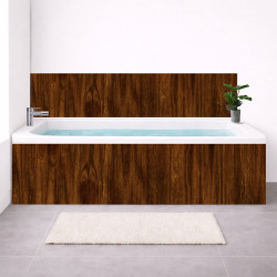 Tablier baignoire sur mesure effet bois foncé – PVC & alu