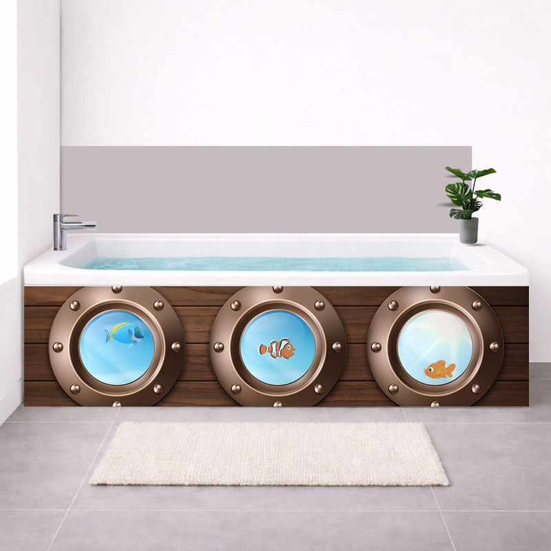 Tablier baignoire sur mesure Hublots sous-marin – PVC & alu