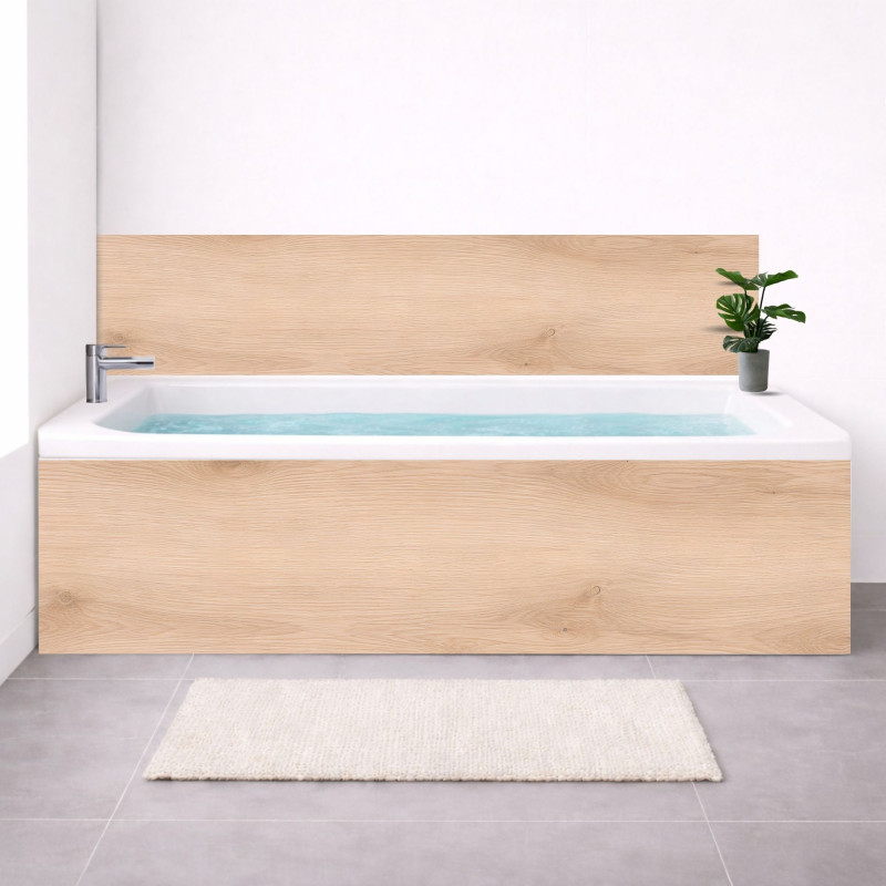 Tablier baignoire sur mesure effet bois brut – PVC & alu