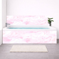 Tablier baignoire sur mesure effet marbre rose – PVC & alu