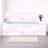 Tablier baignoire sur mesure effet marbre rose – PVC & alu