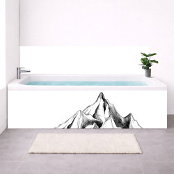 Tablier baignoire sur mesure montagne noir et blanc