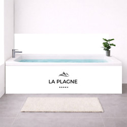 Tablier baignoire sur mesure La Plagne – motif montagne ski