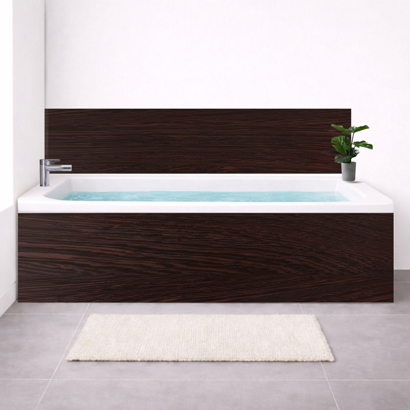 Tablier baignoire sur mesure Effet Bois Wengé – PVC & alu