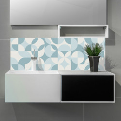 Crédence salle de bain sur mesure Rosace Bleu Pastel