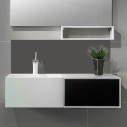 Crédence gris foncé salle de bain sur mesure