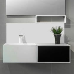 Crédence gris clair salle de bain sur mesure