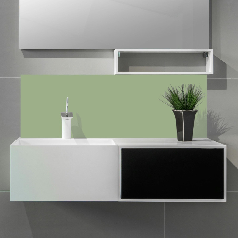 Crédence Vert Sauge salle de bain sur mesure
