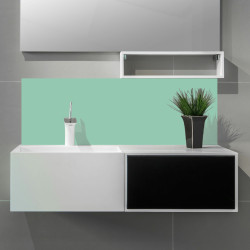 Crédence verte salle de bain sur mesure