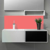 Crédence rouge corail salle de bain sur mesure
