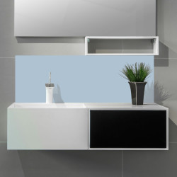 Crédence gris bleuté salle de bain sur mesure