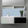 Crédence gris bleuté salle de bain sur mesure