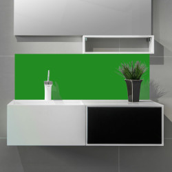 Crédence vert forêt sur mesure salle de bain