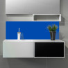 Crédence bleu pure sur mesure salle de bain