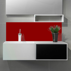 Crédence rouge brique sur mesure salle de bain