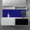 Crédence bleu nuit sur mesure salle de bain