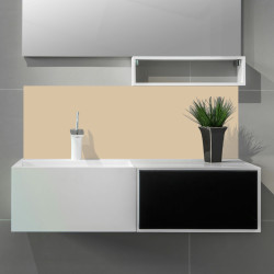 Crédence beige sable sur mesure salle de bain