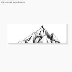 Crédence Montagne noir et blanc sur mesure
