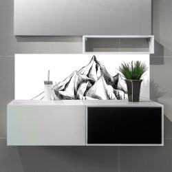 Crédence Montagne noir et blanc sur mesure