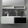 Crédence marbre noir sur mesure salle de bain