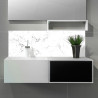 Crédence marbre blanc sur mesure salle de bain