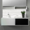 Crédence effet bois blanc sur mesure | Tablier-Baignoire.fr