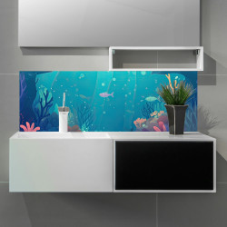 Crédence Aquarium Coloré salle de bain