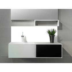 Crédence Unie Blanc salle de bain sur mesure