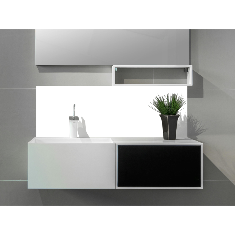 Crédence Unie Blanc salle de bain sur mesure