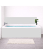 Tablier de baignoire sur mesure uni gris PVC/aluminium