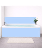 Tablier de baignoire sur mesure uni bleu PVC/aluminium