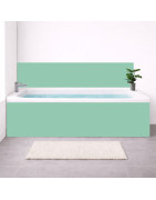 Tablier de baignoire sur mesure uni vert PVC/aluminium