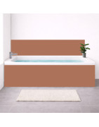 Tablier de baignoire sur mesure uni marron PVC/aluminium