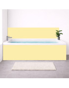 Tablier de baignoire sur mesure uni jaune PVC/aluminium